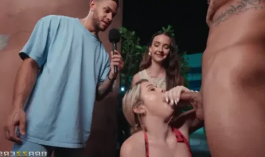 مقابلة تلفيزيونية تتحول ل سكس جماعي في الشارع